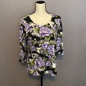 Karen Scott floral blouse